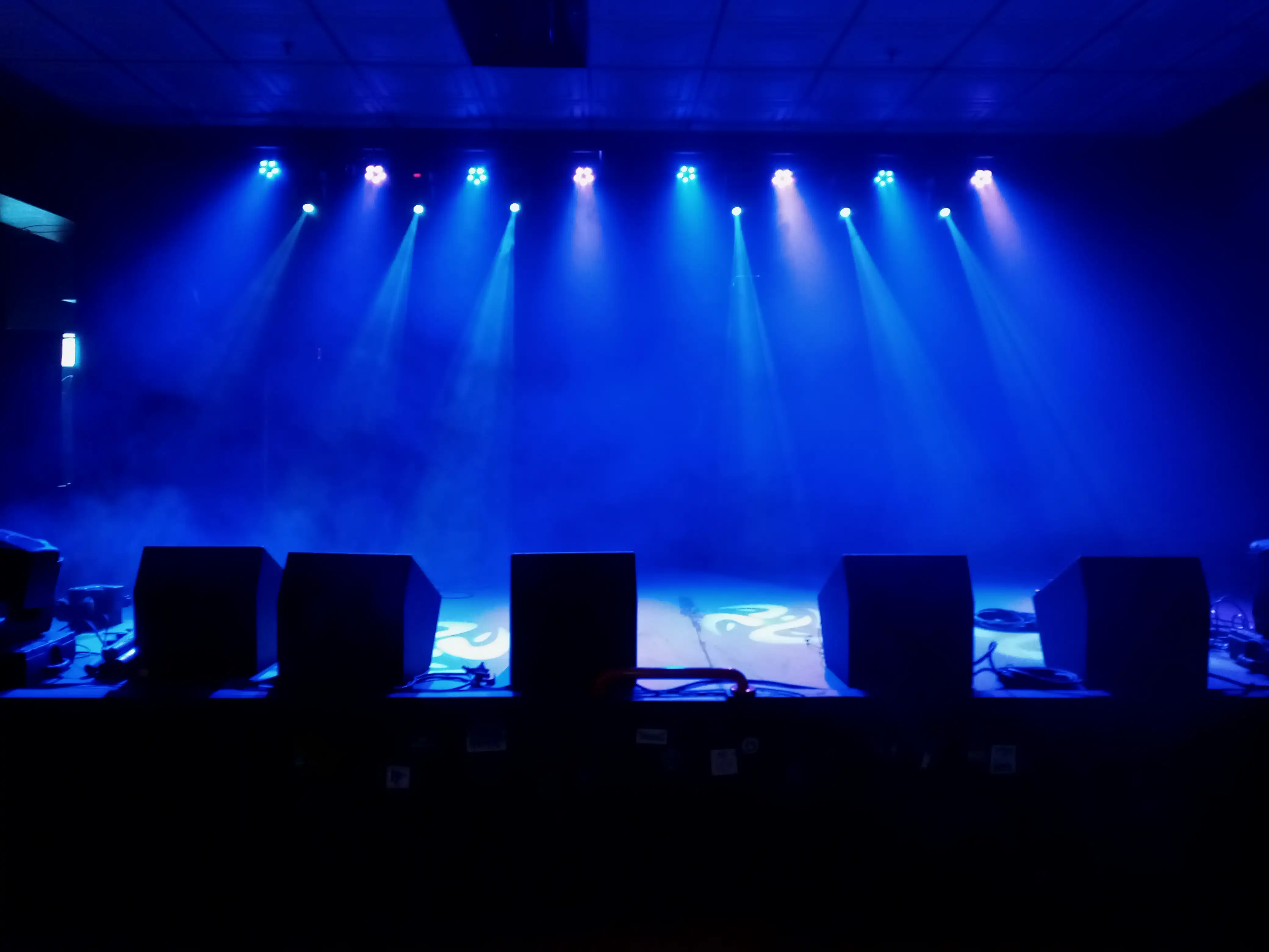 Club theater setup with full sound production